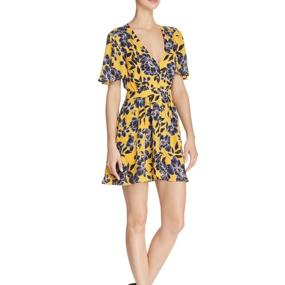 Bloomingdales “Olivaceous” floral dress.